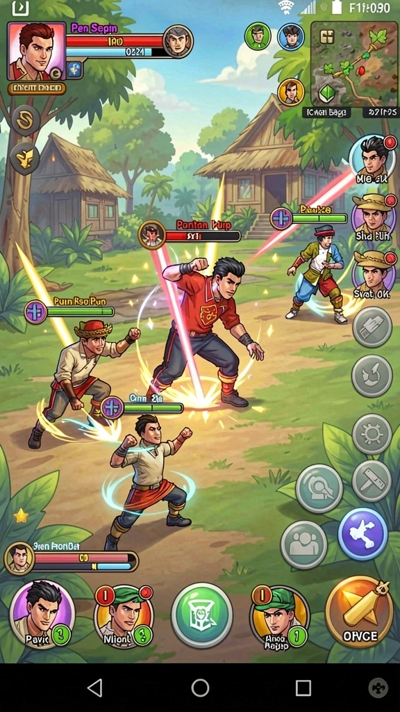 Screenshot memperlihatkan interaksi karakter dalam game.