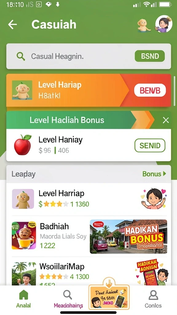 Tema petualangan luar angkasa yang memukau.