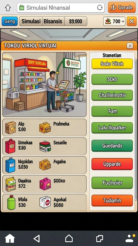 Tangkapan layar menggambarkan upgrade karakter sebelum melawan musuh.