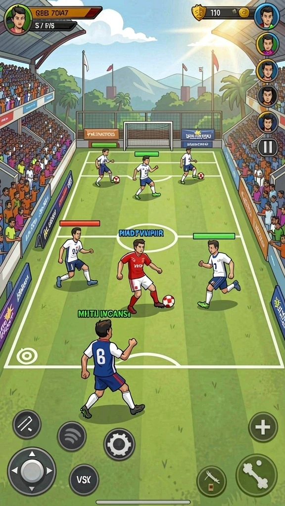 Ilustrasi grafik menawan saat pertempuran.